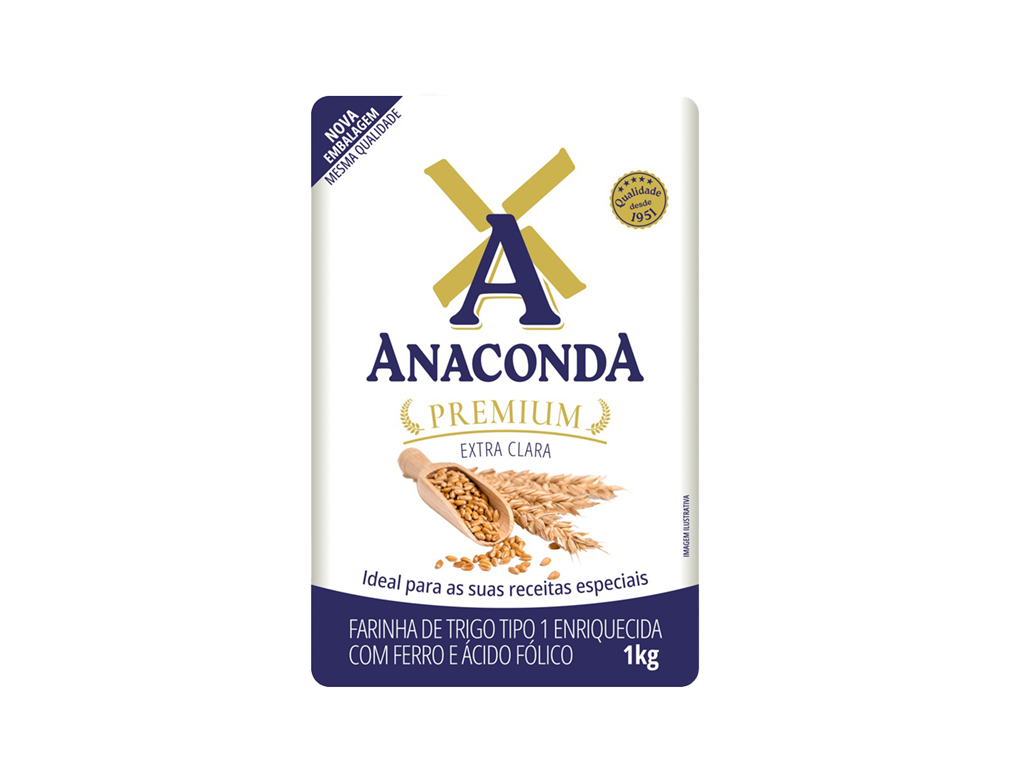 FARINHA DE TRIGO PEQUENA PREMIUM ANACONDA 1 KG (FDO 10 KG)